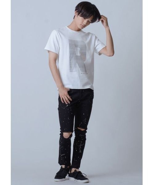 REGIEVO(レジエボ)の「REGIEVOロゴ半袖Tシャツ(Tシャツ/カットソー・メンズ・オフホワイト/ブラック/パープル・M/XL/L)」の9枚目の写真