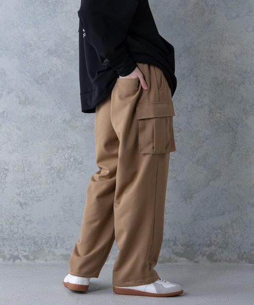 UNIIT(ユニット)の「【UNIIT】T/Rツイルワイドカーゴパンツ ワイドシルエット ポケット付き 無地 ウエスト紐仕様(カーゴパンツ・メンズ・ブラック/ベージュ/カーキ・MEDIUM/LARGE)」の9枚目の写真