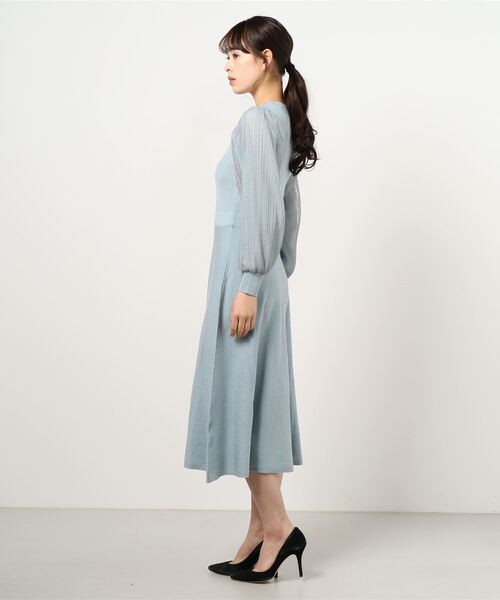 ASTORIA ODIER(アストリアオディール)の「チュールスリーブニットワンピース(ワンピース・レディース・ブラック/アイボリー/ミント/ラベンダー・MEDIUM)」の7枚目の写真