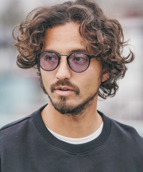 CAMBIO(カンビオ)の「mko9447-Bridge Metal Color Lens Boston Glasses サングラス(サングラス・メンズ・スモーク/ライトグレー/ライトブルー/オリーブ×ブラック/マスタード・FREE)」の2枚目の写真