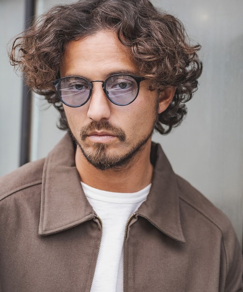 CAMBIO(カンビオ)の「mko9447-Bridge Metal Color Lens Boston Glasses サングラス(サングラス・メンズ・スモーク/ライトグレー/ライトブルー/オリーブ×ブラック/マスタード・FREE)」の4枚目の写真