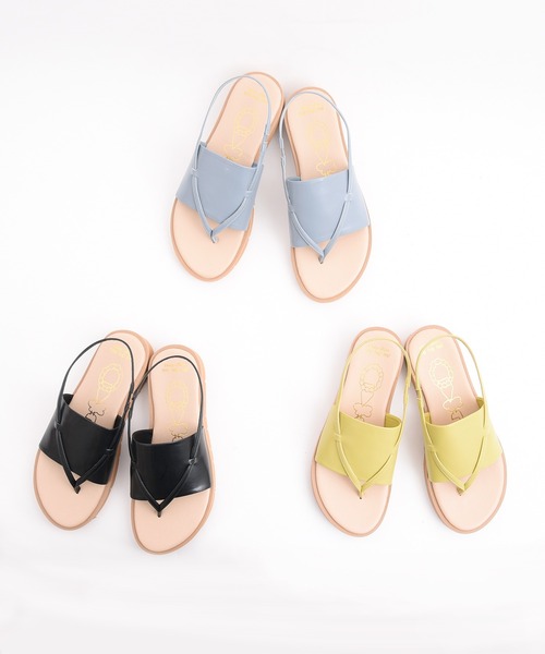 POU DOU DOU（プードゥドゥ）の「トングカバードサンダル（サンダル・レディース・ブラック/ブルー/イエロー・4/3）」の4枚目の写真