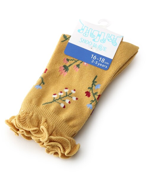 SHOO・LA・RUE（シューラルー）の「◆花柄メロークルー丈ソックス（ソックス/靴下・キッズ・イエロー系9/アイボリー系3/ピンク系8・56/59）」の7枚目の写真