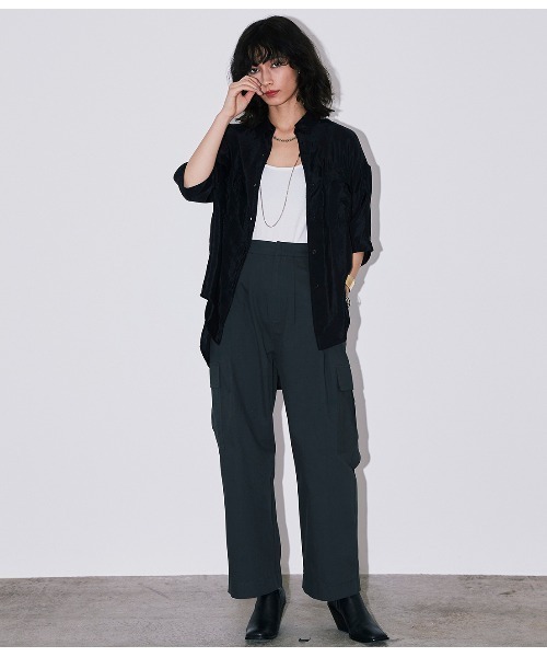 Bonjour Girl（ボンジュールガール）の「【Bonjour Girl】ＣＴカーゴジョガーパンツ（カーゴパンツ・レディース・ブラック/ベージュ/ブルー・FREE）」の13枚目の写真