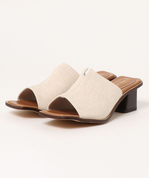 NEUE THE MARKET（ノイエザマーケット）の「チャンキーヒールミュールサンダル/93504【日本製】（サンダル・レディース・アイボリー/レオパード/ブラック・L/S/M）」の2枚目の写真