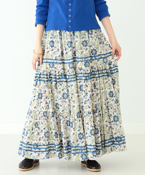 BEAMS BOY（ビームスボーイ）の「trepied × BEAMS BOY / ブロック プリント マキシスカート（スカート・レディース・ブルー/レッド系その他7・ONE SIZE）」の18枚目の写真