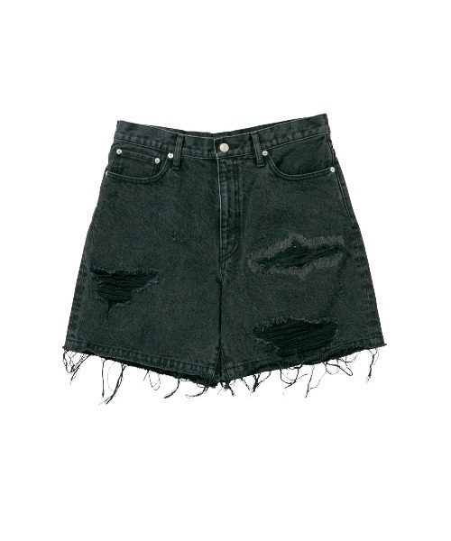 MR.GENTLEMAN(ミスタージェントルマン)の「REPAIRED CRUSH DENIM SHORT(デニムパンツ・メンズ・ブラック系その他/ブルー系その他・SMALL/MEDIUM/LARGE/X-LARGE)」の1枚目の写真