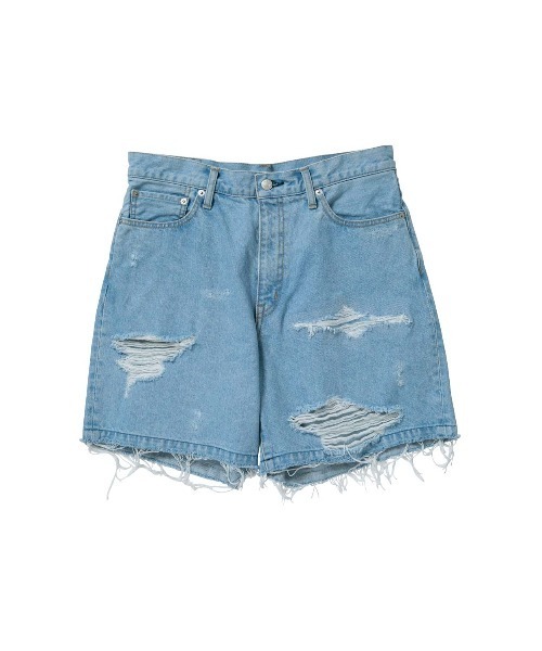 MR.GENTLEMAN(ミスタージェントルマン)の「REPAIRED CRUSH DENIM SHORT(デニムパンツ・メンズ・ブラック系その他/ブルー系その他・SMALL/MEDIUM/LARGE/X-LARGE)」の2枚目の写真