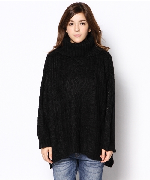 WHO'S WHO gallery(フーズフーギャラリー)の「【期間限定セール】【THE BIG SERIES 】Cable Turtle(ニット/セーター・レディース・グリーン/ブラウン/パープル/ブラック/グレー/ネイビー・FREE)」の7枚目の写真