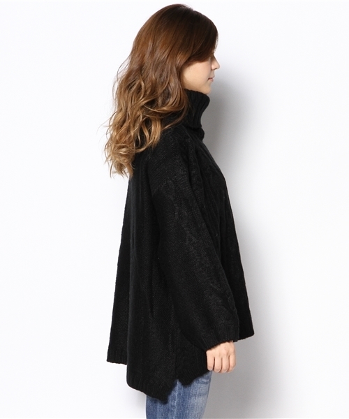 WHO'S WHO gallery(フーズフーギャラリー)の「【期間限定セール】【THE BIG SERIES 】Cable Turtle(ニット/セーター・レディース・グリーン/ブラウン/パープル/ブラック/グレー/ネイビー・FREE)」の8枚目の写真