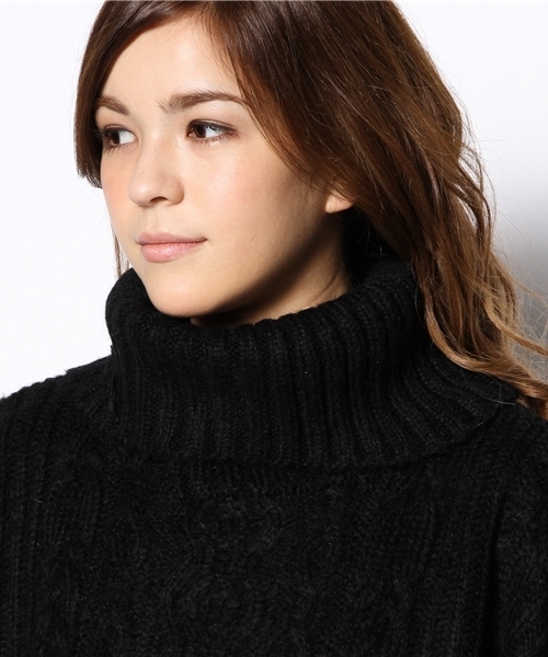 WHO'S WHO gallery(フーズフーギャラリー)の「【期間限定セール】【THE BIG SERIES 】Cable Turtle(ニット/セーター・レディース・グリーン/ブラウン/パープル/ブラック/グレー/ネイビー・FREE)」の10枚目の写真