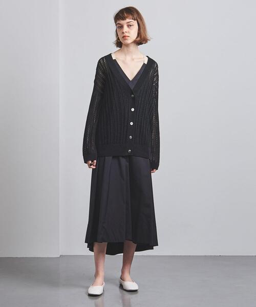 UNITED ARROWS（ユナイテッドアローズ）の「UGCB メッシュ Vネックカーディガン（カーディガン/ボレロ・レディース・ホワイト/ブラック・FREE）」の7枚目の写真