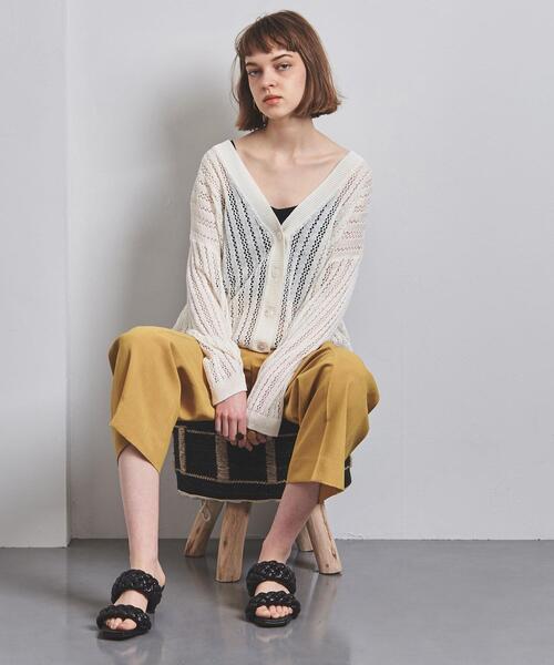 UNITED ARROWS（ユナイテッドアローズ）の「UGCB メッシュ Vネックカーディガン（カーディガン/ボレロ・レディース・ホワイト/ブラック・FREE）」の8枚目の写真