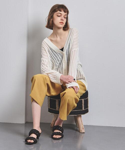 UNITED ARROWS（ユナイテッドアローズ）の「UGCB メッシュ Vネックカーディガン（カーディガン/ボレロ・レディース・ホワイト/ブラック・FREE）」の9枚目の写真