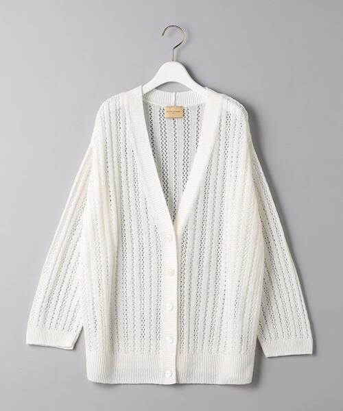 UNITED ARROWS（ユナイテッドアローズ）の「UGCB メッシュ Vネックカーディガン（カーディガン/ボレロ・レディース・ホワイト/ブラック・FREE）」の16枚目の写真