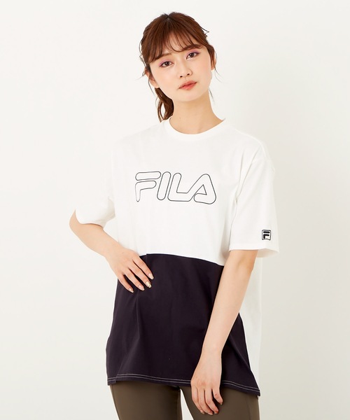 FILA（フィラ）の「【FILA/フィラ】レディース切替半袖Ｔシャツ / UV（Tシャツ/カットソー・レディース・ベージュ/ブラック/パープル・MEDIUM/LARGE/X-LARGE）」の12枚目の写真