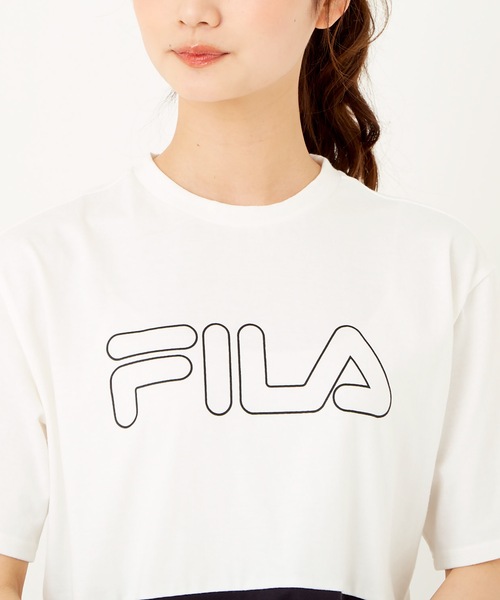 FILA（フィラ）の「【FILA/フィラ】レディース切替半袖Ｔシャツ / UV（Tシャツ/カットソー・レディース・ベージュ/ブラック/パープル・MEDIUM/LARGE/X-LARGE）」の13枚目の写真