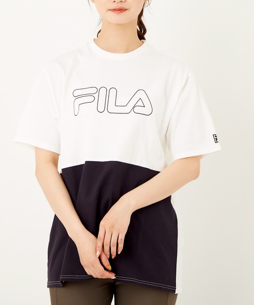 FILA（フィラ）の「【FILA/フィラ】レディース切替半袖Ｔシャツ / UV（Tシャツ/カットソー・レディース・ベージュ/ブラック/パープル・MEDIUM/LARGE/X-LARGE）」の4枚目の写真
