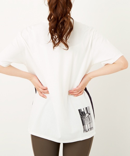 FILA（フィラ）の「【FILA/フィラ】レディース切替半袖Ｔシャツ / UV（Tシャツ/カットソー・レディース・ベージュ/ブラック/パープル・MEDIUM/LARGE/X-LARGE）」の6枚目の写真
