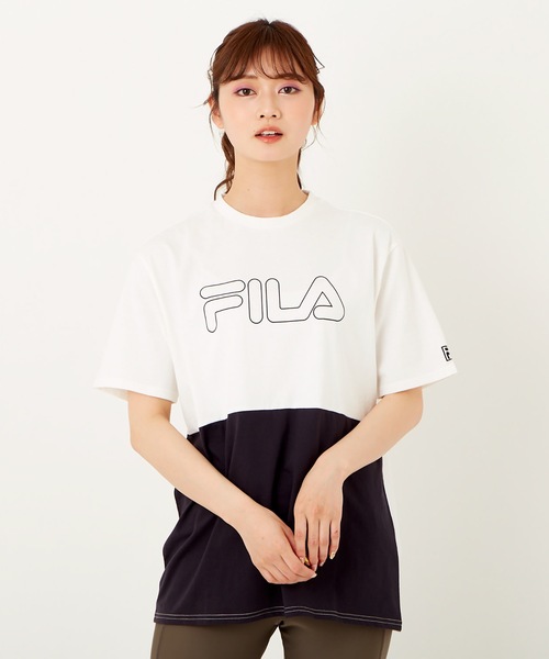 FILA（フィラ）の「【FILA/フィラ】レディース切替半袖Ｔシャツ / UV（Tシャツ/カットソー・レディース・ベージュ/ブラック/パープル・MEDIUM/LARGE/X-LARGE）」の7枚目の写真