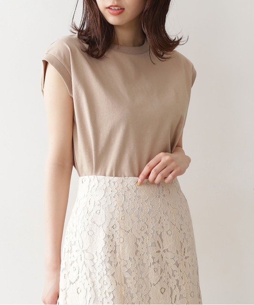 FREE'S MART（フリーズマート）の「USAコットンフレンチクルーネックTシャツ（Tシャツ/カットソー・レディース・ホワイト/ブラック/ベージュ/パープル/ライトグリーン・FREE）」の4枚目の写真