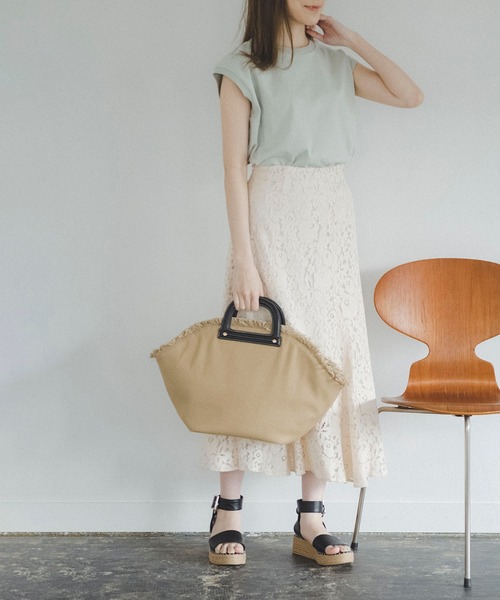 FREE'S MART（フリーズマート）の「USAコットンフレンチクルーネックTシャツ（Tシャツ/カットソー・レディース・ホワイト/ブラック/ベージュ/パープル/ライトグリーン・FREE）」の9枚目の写真