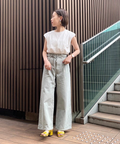 FREE'S MART（フリーズマート）の「USAコットンフレンチクルーネックTシャツ（Tシャツ/カットソー・レディース・ホワイト/ブラック/ベージュ/パープル/ライトグリーン・FREE）」の21枚目の写真