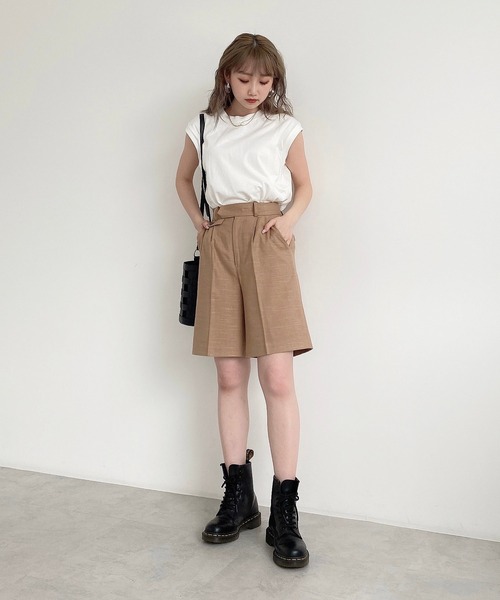 FREE'S MART（フリーズマート）の「USAコットンフレンチクルーネックTシャツ（Tシャツ/カットソー・レディース・ホワイト/ブラック/ベージュ/パープル/ライトグリーン・FREE）」の16枚目の写真