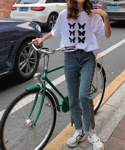 meJane(ミージェーン)の「バタフライプリントロゴBIGシルエットTee【ZOZOTOWN限定】(Tシャツ/カットソー・レディース・ホワイト/グレー/イエロー・FREE)」の12枚目の写真