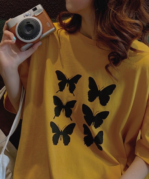 meJane(ミージェーン)の「バタフライプリントロゴBIGシルエットTee【ZOZOTOWN限定】(Tシャツ/カットソー・レディース・ホワイト/グレー/イエロー・FREE)」の11枚目の写真