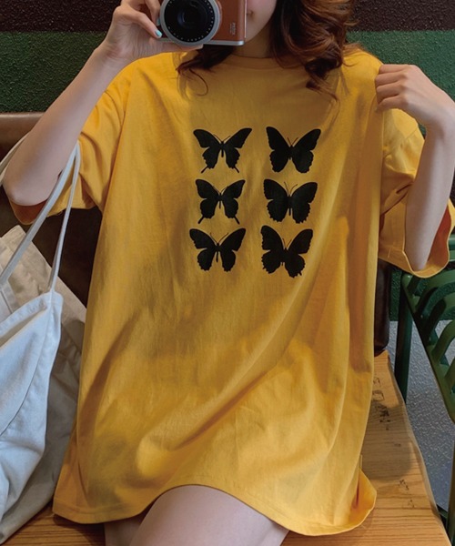 meJane(ミージェーン)の「バタフライプリントロゴBIGシルエットTee【ZOZOTOWN限定】(Tシャツ/カットソー・レディース・ホワイト/グレー/イエロー・FREE)」の17枚目の写真
