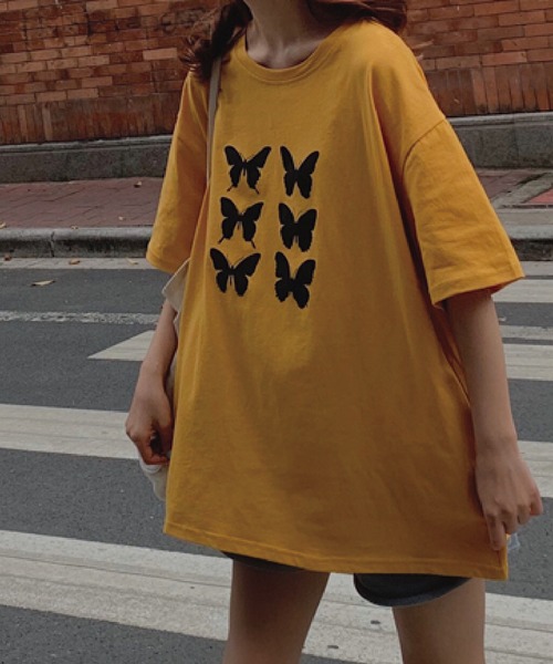 meJane(ミージェーン)の「バタフライプリントロゴBIGシルエットTee【ZOZOTOWN限定】(Tシャツ/カットソー・レディース・ホワイト/グレー/イエロー・FREE)」の7枚目の写真