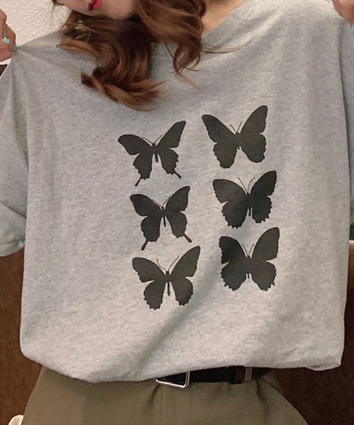 meJane(ミージェーン)の「バタフライプリントロゴBIGシルエットTee【ZOZOTOWN限定】(Tシャツ/カットソー・レディース・ホワイト/グレー/イエロー・FREE)」の15枚目の写真