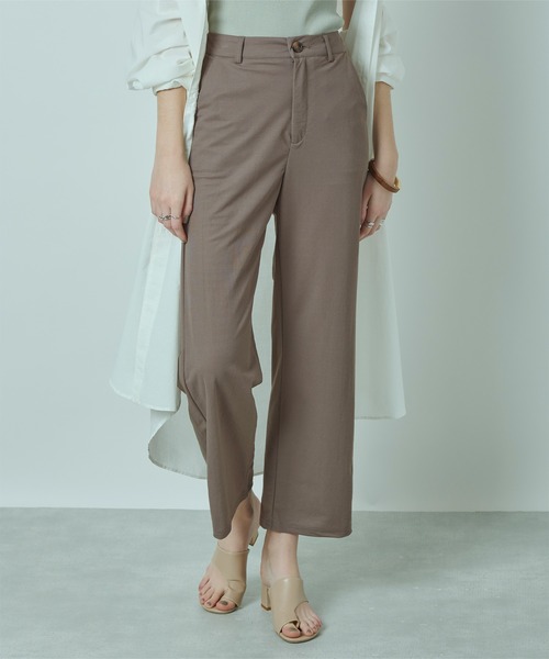 titivate（ティティベイト）の「ﾘﾈﾝﾀｯﾁｽﾄﾚｰﾄﾊﾟﾝﾂ（その他パンツ・レディース・ブラック/カーキ/サンドベージュ/チャコール/ダークオレンジ・M）」の3枚目の写真