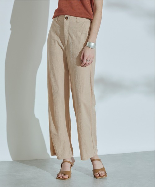 titivate（ティティベイト）の「ﾘﾈﾝﾀｯﾁｽﾄﾚｰﾄﾊﾟﾝﾂ（その他パンツ・レディース・ブラック/カーキ/サンドベージュ/チャコール/ダークオレンジ・M）」の4枚目の写真