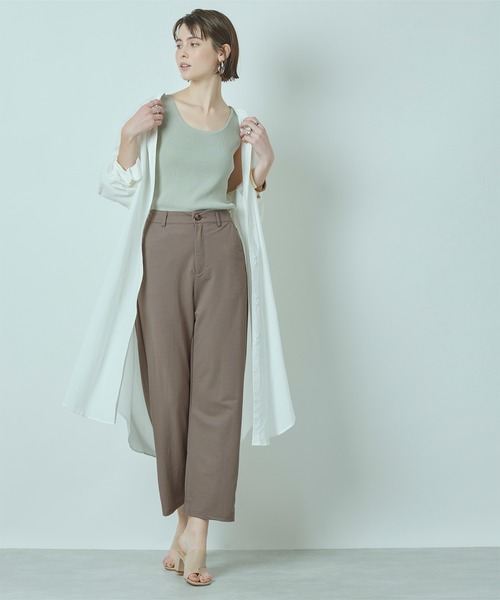 titivate（ティティベイト）の「ﾘﾈﾝﾀｯﾁｽﾄﾚｰﾄﾊﾟﾝﾂ（その他パンツ・レディース・ブラック/カーキ/サンドベージュ/チャコール/ダークオレンジ・M）」の6枚目の写真