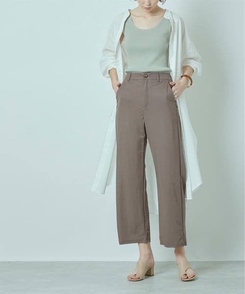 titivate（ティティベイト）の「ﾘﾈﾝﾀｯﾁｽﾄﾚｰﾄﾊﾟﾝﾂ（その他パンツ・レディース・ブラック/カーキ/サンドベージュ/チャコール/ダークオレンジ・M）」の19枚目の写真