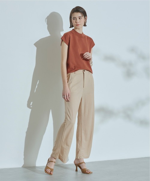 titivate（ティティベイト）の「ﾘﾈﾝﾀｯﾁｽﾄﾚｰﾄﾊﾟﾝﾂ（その他パンツ・レディース・ブラック/カーキ/サンドベージュ/チャコール/ダークオレンジ・M）」の9枚目の写真