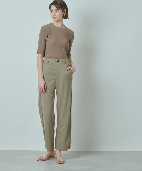 titivate（ティティベイト）の「ﾘﾈﾝﾀｯﾁｽﾄﾚｰﾄﾊﾟﾝﾂ（その他パンツ・レディース・ブラック/カーキ/サンドベージュ/チャコール/ダークオレンジ・M）」の7枚目の写真