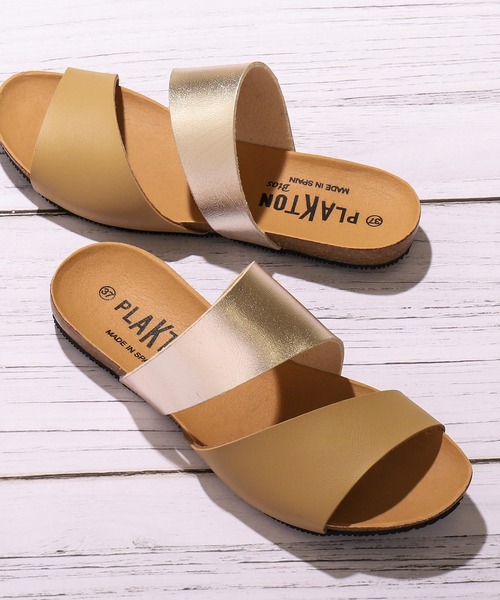 PLAKTON（プラクトン）の「【PLAKTON】プラクトン　２ストラップサンダル（サンダル・レディース・ホワイト/ベージュ/ブラック・XL/L/S/M）」の3枚目の写真