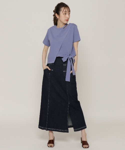 REDYAZEL（レディアゼル）の「デニムダブルボタンデザインタイトスカート（スカート・レディース・オフホワイト/ネイビー/ブルー・SMALL/MEDIUM）」の21枚目の写真