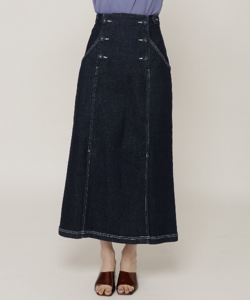 REDYAZEL（レディアゼル）の「デニムダブルボタンデザインタイトスカート（スカート・レディース・オフホワイト/ネイビー/ブルー・SMALL/MEDIUM）」の22枚目の写真