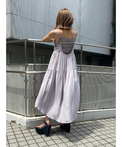 ENVYM（アンビー）の「シャーリングキャミＯＰ（ワンピース・レディース・ブラック/ベージュ/グレー・FREE）」の9枚目の写真