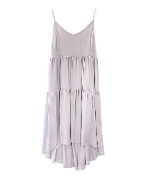 ENVYM（アンビー）の「シャーリングキャミＯＰ（ワンピース・レディース・ブラック/ベージュ/グレー・FREE）」の4枚目の写真