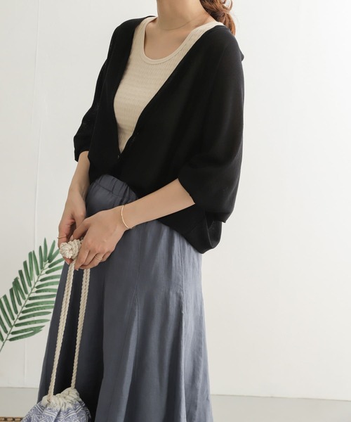 URBAN RESEARCH DOORS(アーバンリサーチドアーズ)の「変形ランダムテレコタンクトップ(タンクトップ・レディース・ブラック/ナチュラル・ONE)」の11枚目の写真