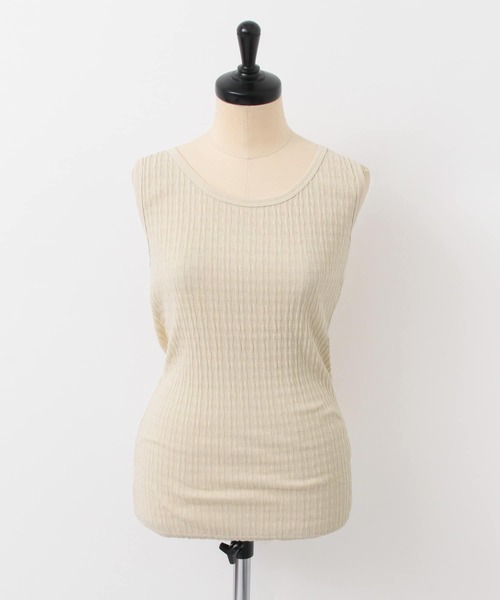 URBAN RESEARCH DOORS(アーバンリサーチドアーズ)の「変形ランダムテレコタンクトップ(タンクトップ・レディース・ブラック/ナチュラル・ONE)」の7枚目の写真