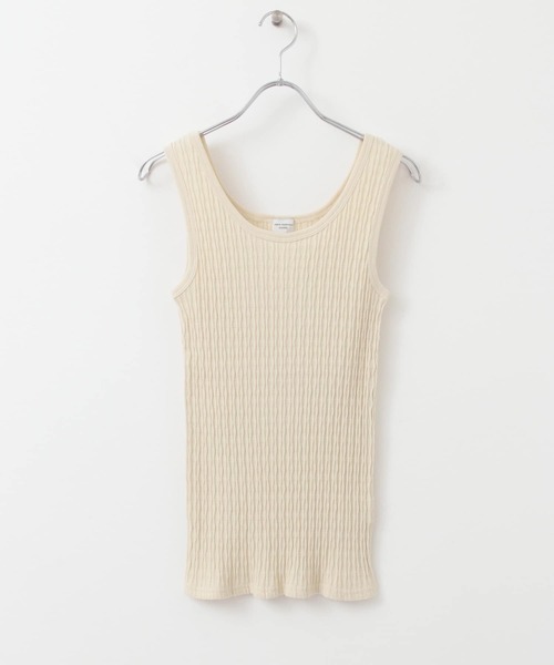 URBAN RESEARCH DOORS(アーバンリサーチドアーズ)の「変形ランダムテレコタンクトップ(タンクトップ・レディース・ブラック/ナチュラル・ONE)」の13枚目の写真