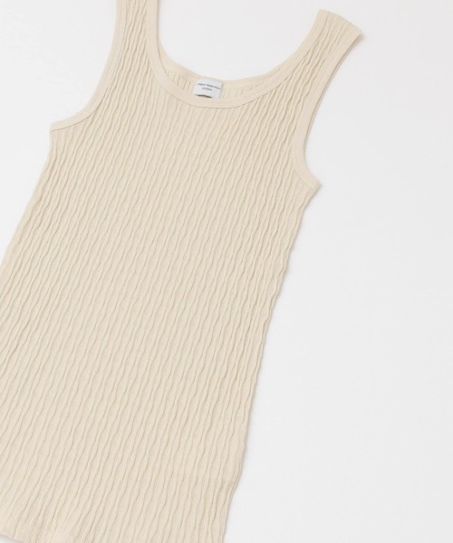 URBAN RESEARCH DOORS(アーバンリサーチドアーズ)の「変形ランダムテレコタンクトップ(タンクトップ・レディース・ブラック/ナチュラル・ONE)」の10枚目の写真