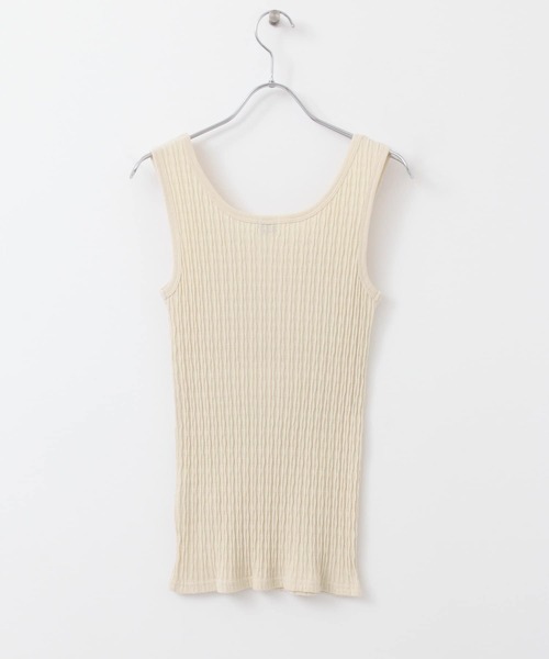 URBAN RESEARCH DOORS(アーバンリサーチドアーズ)の「変形ランダムテレコタンクトップ(タンクトップ・レディース・ブラック/ナチュラル・ONE)」の4枚目の写真