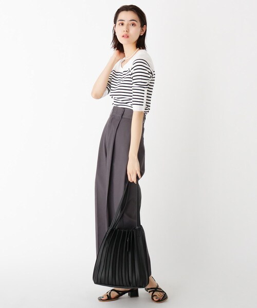 OPAQUE.CLIP（オペークドットクリップ）の「◆プリーツトートバッグ【A4サイズ収納可】（トートバッグ・レディース・ブラック/ベージュ/オフホワイト・00）」の9枚目の写真